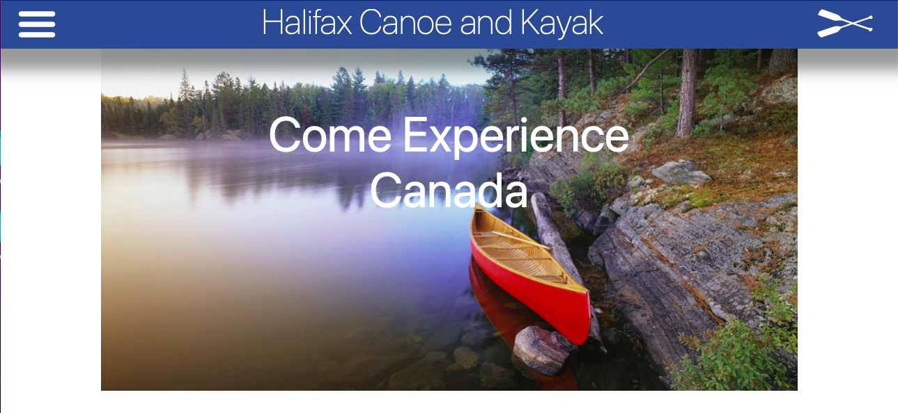 Canoe booking page