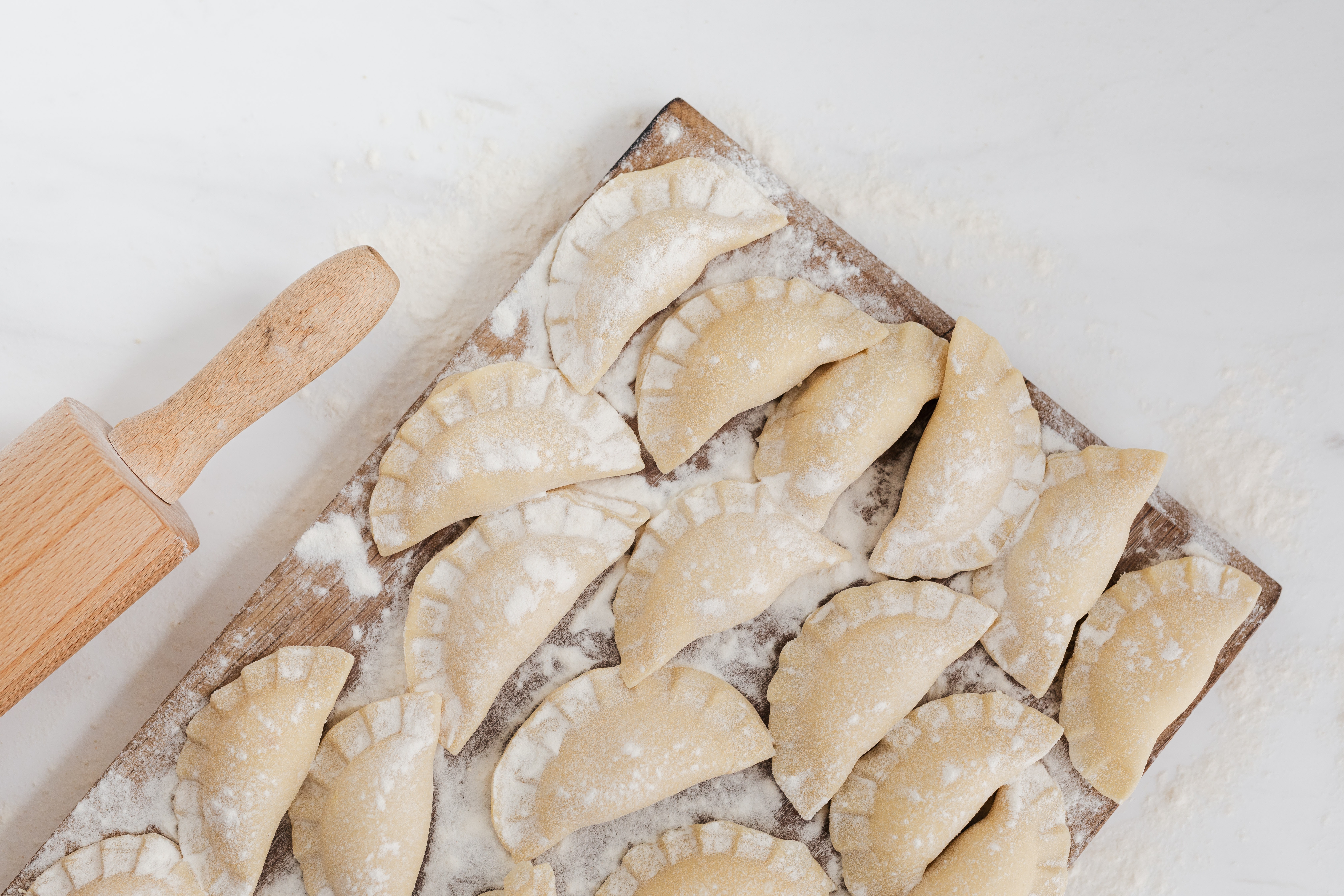 A platter of pierogies